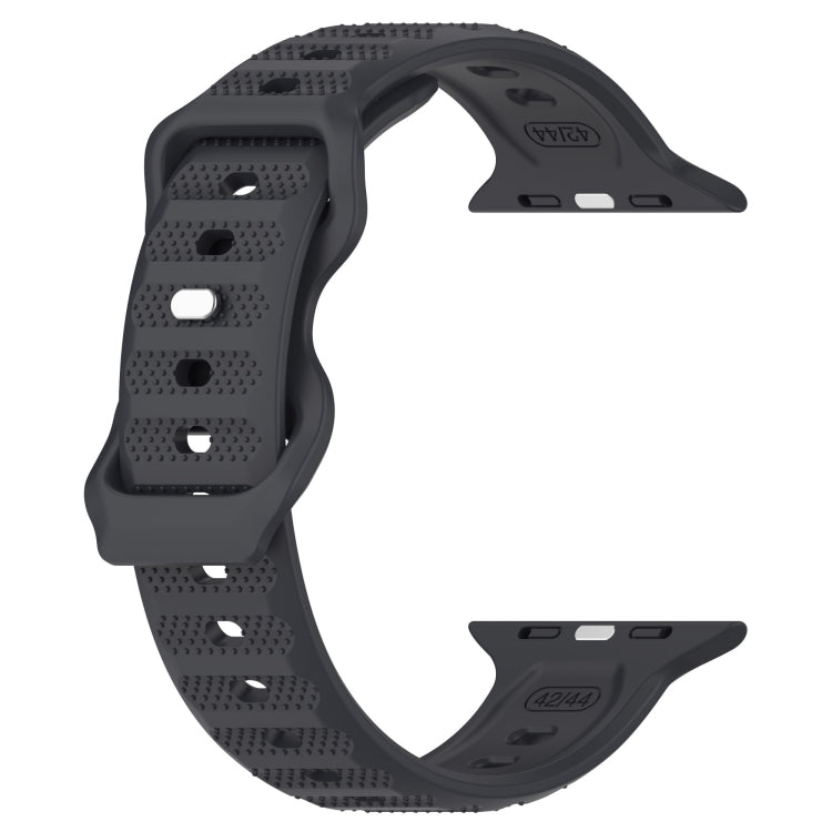 For Apple Watch 5 44mm Reverse Buckle Dot Texture Silicone Watch Band(Dark Gray) - Watch Bands by PMC Jewellery | Online Shopping South Africa | PMC Jewellery