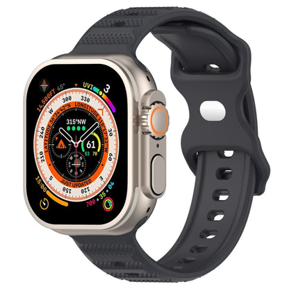 For Apple Watch 4 44mm Reverse Buckle Dot Texture Silicone Watch Band(Dark Gray) - Watch Bands by PMC Jewellery | Online Shopping South Africa | PMC Jewellery