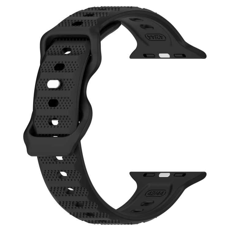 For Apple Watch 4 40mm Reverse Buckle Dot Texture Silicone Watch Band(Black) - Watch Bands by PMC Jewellery | Online Shopping South Africa | PMC Jewellery