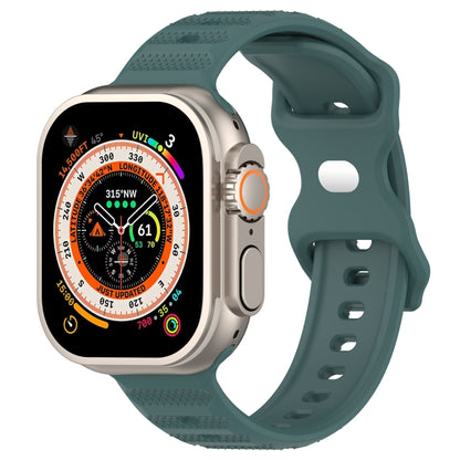 For Apple Watch 3 38mm Reverse Buckle Dot Texture Silicone Watch Band(Olive Green) - Watch Bands by PMC Jewellery | Online Shopping South Africa | PMC Jewellery