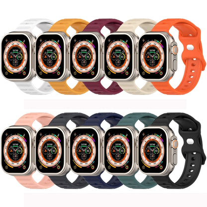 For Apple Watch 3 38mm Reverse Buckle Dot Texture Silicone Watch Band(Wine Red) - Watch Bands by PMC Jewellery | Online Shopping South Africa | PMC Jewellery