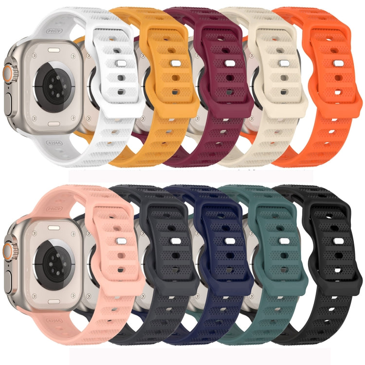 For Apple Watch 38mm Reverse Buckle Dot Texture Silicone Watch Band(Orange) - Watch Bands by PMC Jewellery | Online Shopping South Africa | PMC Jewellery