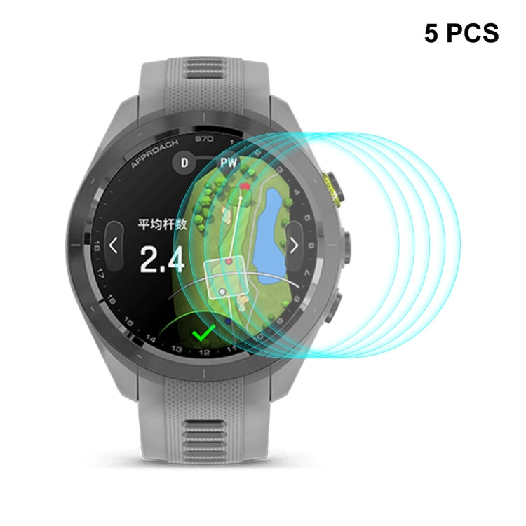 For Garmin Approach S70 5pcs ENKAY 0.2mm 9H Tempered Glass Screen Protector Watch Film - Screen Protector by ENKAY | Online Shopping South Africa | PMC Jewellery