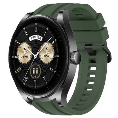 For Huawei Watch GT3  46mm Long & Short Sports Solid Color Silicone Watch Band Set(Dark Green) - Watch Bands by PMC Jewellery | Online Shopping South Africa | PMC Jewellery