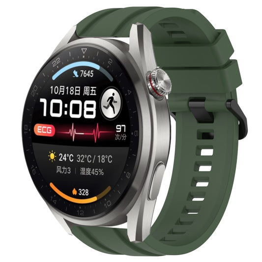 For Huawei Watch 3 Pro New Long & Short Sports Solid Color Silicone Watch Band Set(Dark Green) - Watch Bands by PMC Jewellery | Online Shopping South Africa | PMC Jewellery