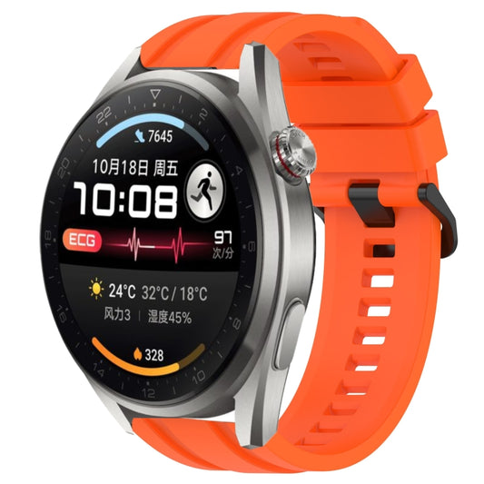 For Huawei Watch 3 Pro New Long & Short Sports Solid Color Silicone Watch Band Set(Orange) - Watch Bands by PMC Jewellery | Online Shopping South Africa | PMC Jewellery