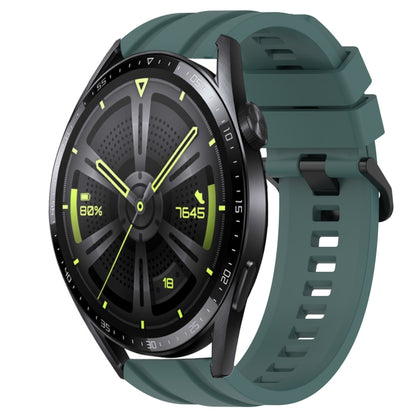 For Huawei Watch GT Runner Long & Short Sports Solid Color Silicone Watch Band Set(Olive Green) - Watch Bands by PMC Jewellery | Online Shopping South Africa | PMC Jewellery