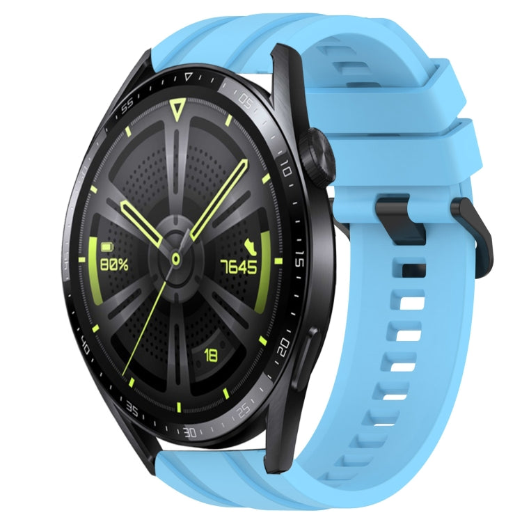 For Huawei Watch GT Runner Long & Short Sports Solid Color Silicone Watch Band Set(Sky Blue) - Watch Bands by PMC Jewellery | Online Shopping South Africa | PMC Jewellery