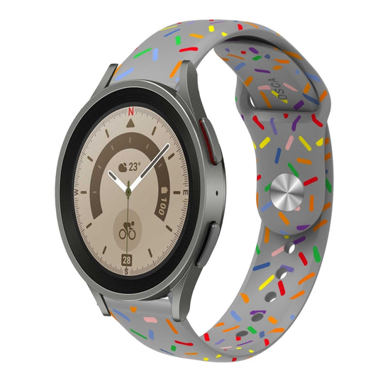 For Samsung Galaxy Watch 5 40 / 44mm Sports Rainbow Dots Silicone Buckle Watch Band(Gray) - Watch Bands by PMC Jewellery | Online Shopping South Africa | PMC Jewellery