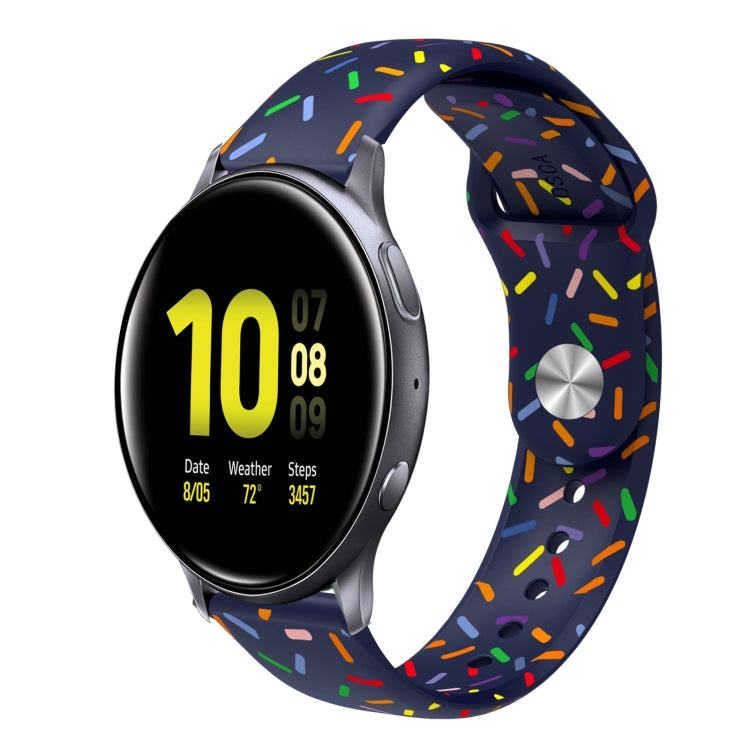 For Samsung Galaxy Watch 4 40mm / 44mm Sports Rainbow Dots Silicone Buckle Watch Band(Blue) - Watch Bands by PMC Jewellery | Online Shopping South Africa | PMC Jewellery