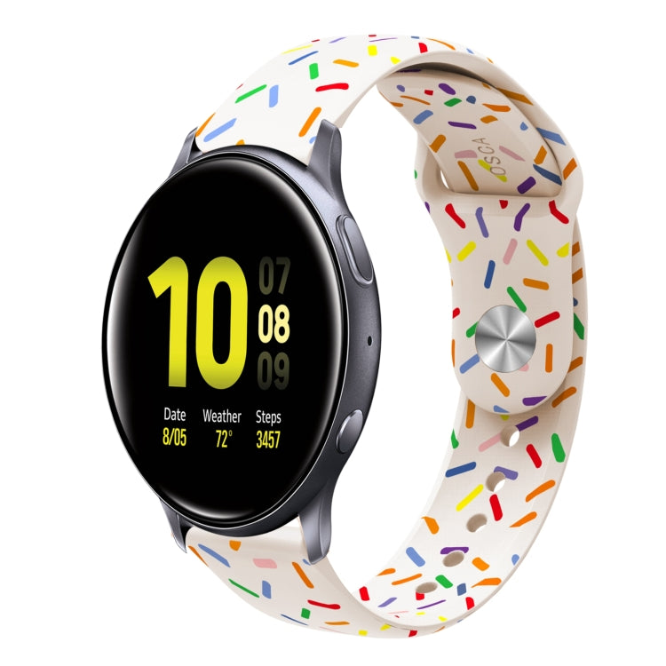 For Samsung Galaxy Watch 4 40mm / 44mm Sports Rainbow Dots Silicone Buckle Watch Band(Starlight Color) - Watch Bands by PMC Jewellery | Online Shopping South Africa | PMC Jewellery