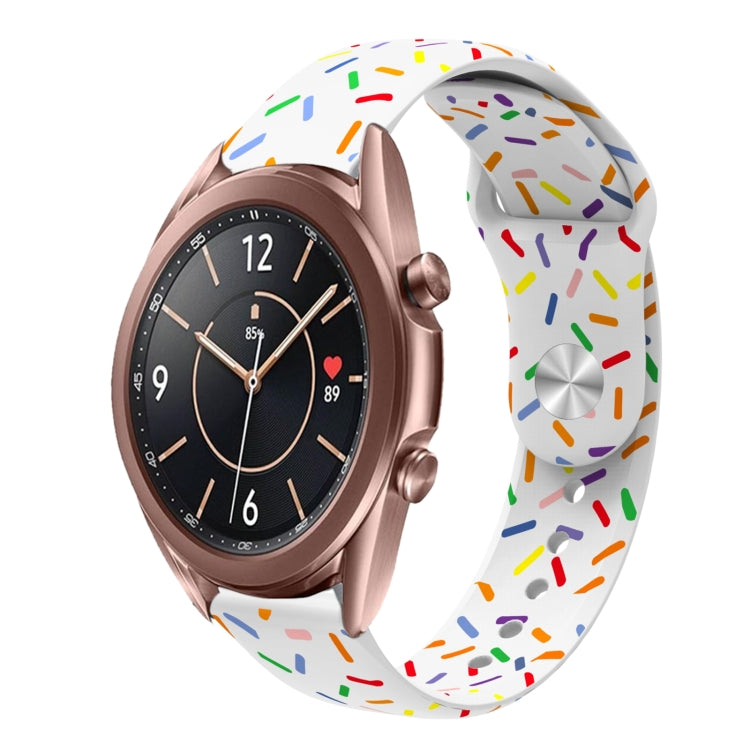 For Samsung Galaxy Watch 4 Classic 42mm / 46mm Sports Rainbow Dots Silicone Buckle Watch Band(White) - Watch Bands by PMC Jewellery | Online Shopping South Africa | PMC Jewellery