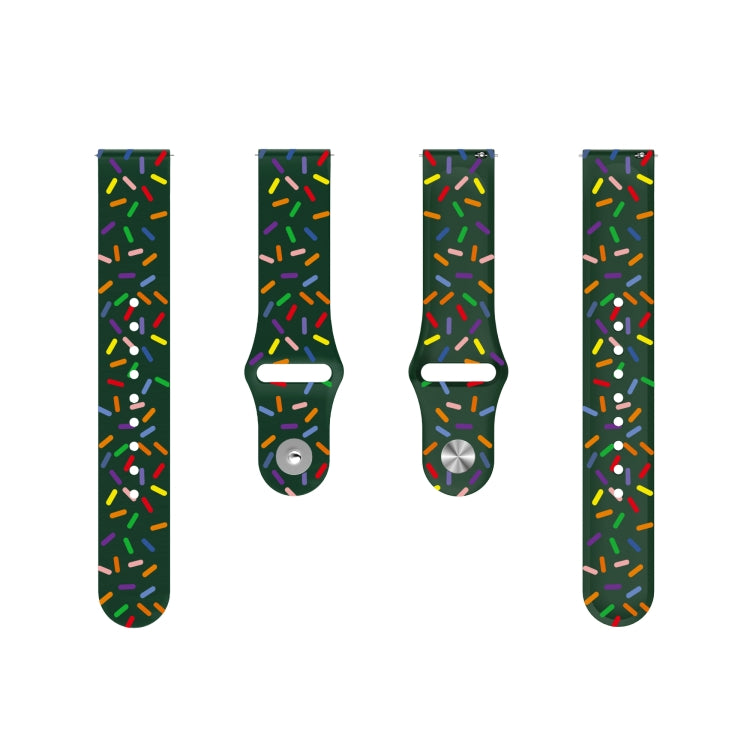 For Samsung Galaxy Watch 4 Classic 42mm / 46mm Sports Rainbow Dots Silicone Buckle Watch Band(Green) - Watch Bands by PMC Jewellery | Online Shopping South Africa | PMC Jewellery