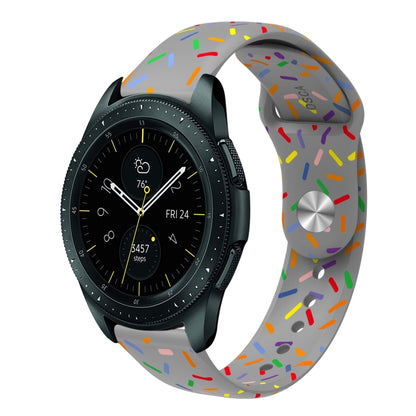 For Samsung Galaxy Watch Active 2 40mm / 44mm Sports Rainbow Dots Silicone Buckle Watch Band(Gray) - Watch Bands by PMC Jewellery | Online Shopping South Africa | PMC Jewellery