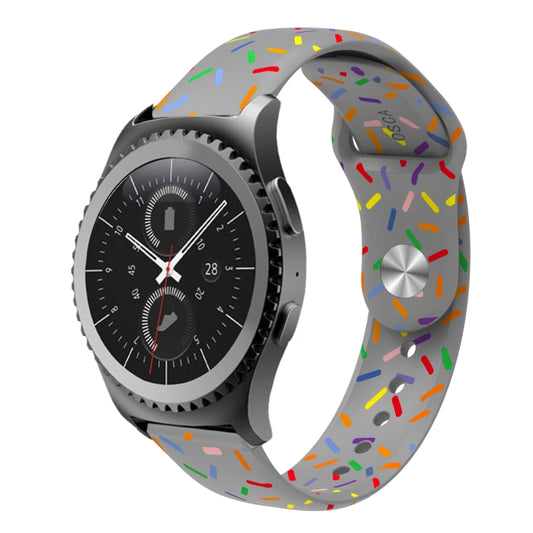 For Samsung Galaxy watch Active 40mm Sports Rainbow Dots Silicone Buckle Watch Band(Gray) - Watch Bands by PMC Jewellery | Online Shopping South Africa | PMC Jewellery