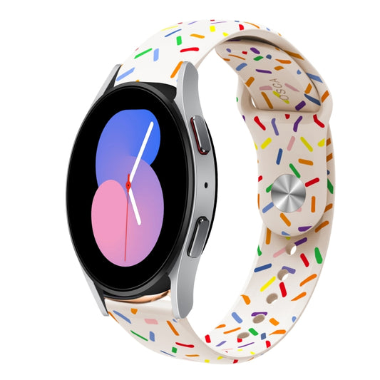 For Samsung Galaxy Watch 42mm Sports Rainbow Dots Silicone Buckle Watch Band(Starlight Color) - Watch Bands by PMC Jewellery | Online Shopping South Africa | PMC Jewellery