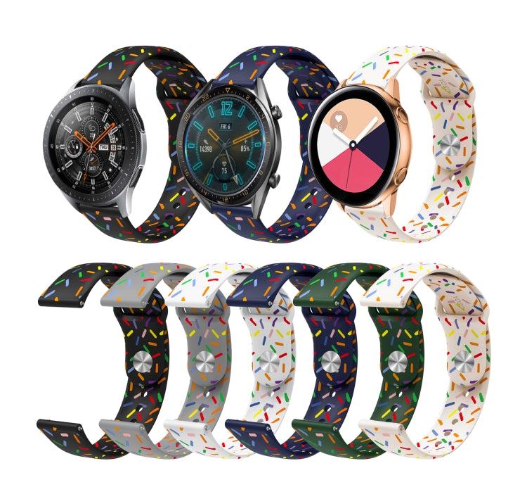 For Samsung Galaxy Watch 4 Classic 42mm / 46mm Sports Rainbow Dots Silicone Buckle Watch Band(White) - Watch Bands by PMC Jewellery | Online Shopping South Africa | PMC Jewellery