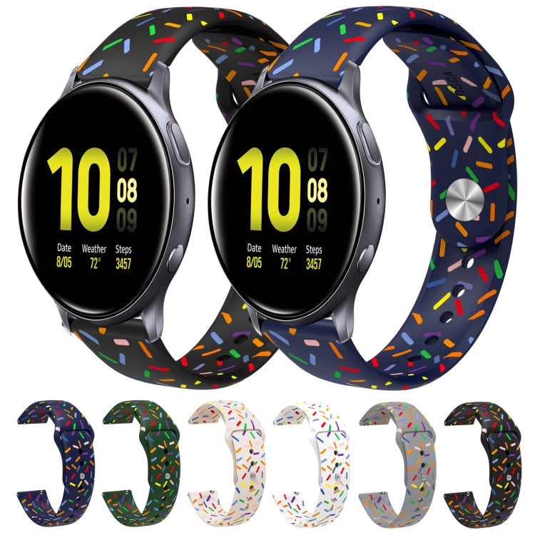 For Samsung Galaxy watch Active 40mm Sports Rainbow Dots Silicone Buckle Watch Band(Gray) - Watch Bands by PMC Jewellery | Online Shopping South Africa | PMC Jewellery