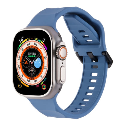 For Apple Watch 7 45mm Ripple Silicone Sports Watch Band(Light Blue) - Watch Bands by PMC Jewellery | Online Shopping South Africa | PMC Jewellery