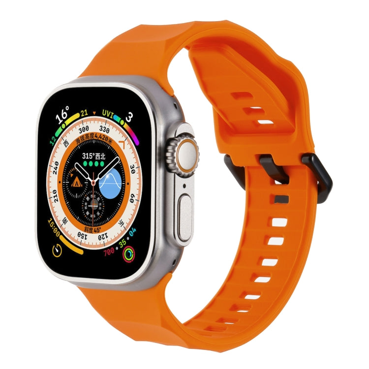 For Apple Watch 5 44mm Ripple Silicone Sports Watch Band(Orange) - Watch Bands by PMC Jewellery | Online Shopping South Africa | PMC Jewellery