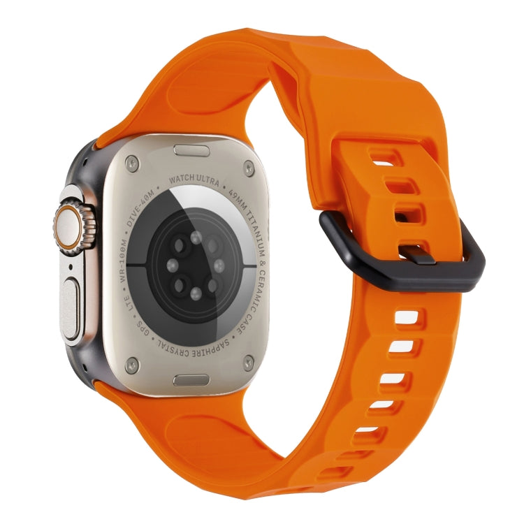 For Apple Watch 5 44mm Ripple Silicone Sports Watch Band(Orange) - Watch Bands by PMC Jewellery | Online Shopping South Africa | PMC Jewellery