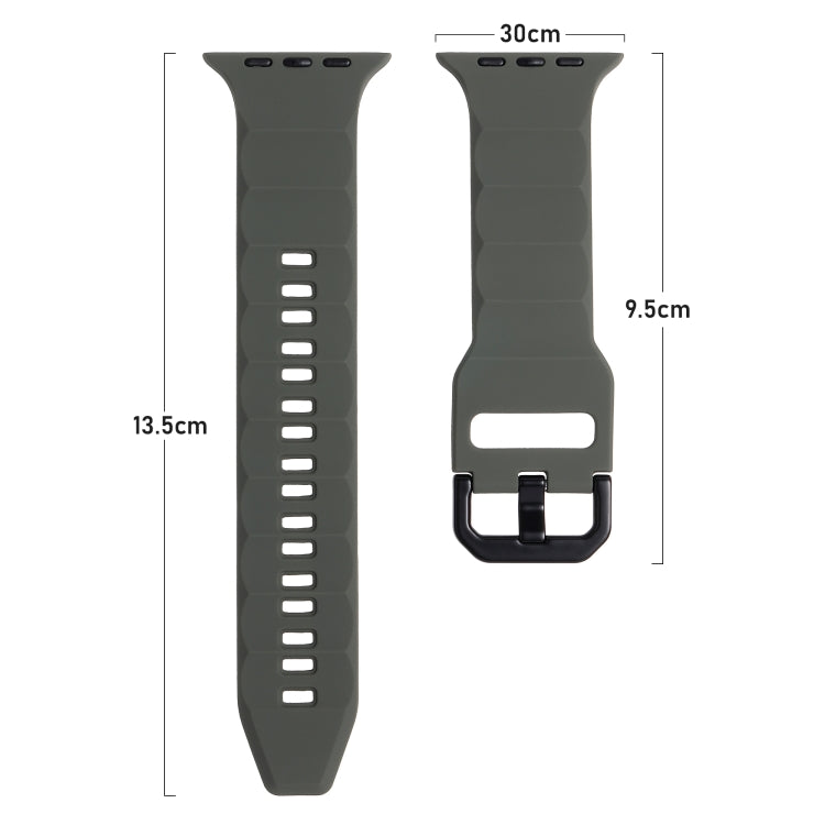 For Apple Watch 3 42mm Ripple Silicone Sports Watch Band(Black) - Watch Bands by PMC Jewellery | Online Shopping South Africa | PMC Jewellery