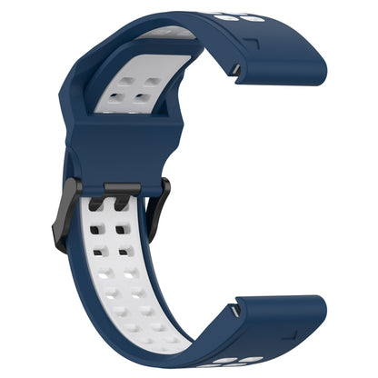 For Garmin Instinct Crossover 22mm Two-Color Reverse Buckle Silicone Watch Band(Blue+White) - Watch Bands by PMC Jewellery | Online Shopping South Africa | PMC Jewellery