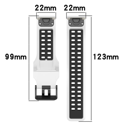 For Garmin  Instinct 2 Solar 22mm Two-Color Reverse Buckle Silicone Watch Band(Black+Grey) - Watch Bands by PMC Jewellery | Online Shopping South Africa | PMC Jewellery