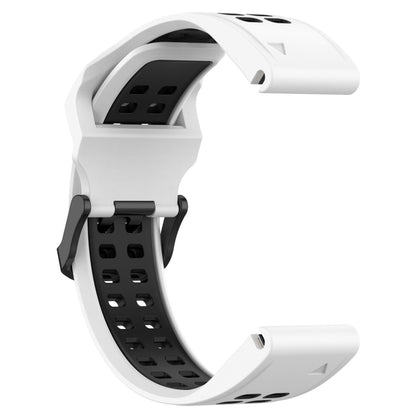 For Garmin Epix Pro 51mm 26mm Two-Color Reverse Buckle Silicone Watch Band(White+Black) - Watch Bands by PMC Jewellery | Online Shopping South Africa | PMC Jewellery