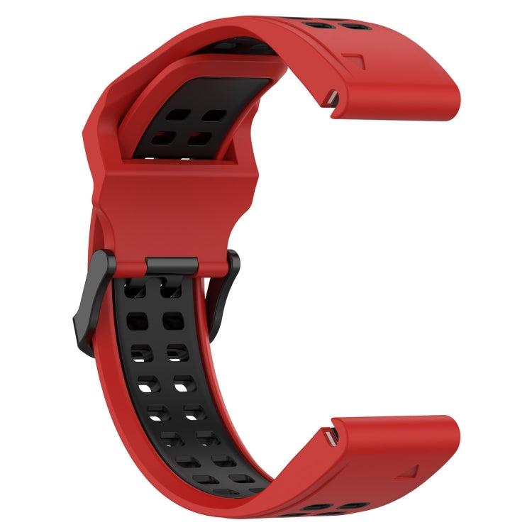 For Garmin Epix Pro 51mm 26mm Two-Color Reverse Buckle Silicone Watch Band(Red+Black) - Watch Bands by PMC Jewellery | Online Shopping South Africa | PMC Jewellery