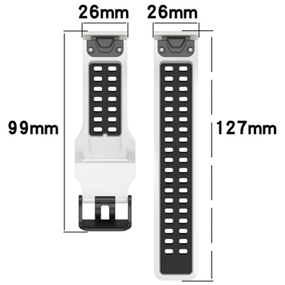 For Garmin D2 Delta PX 26mm Two-Color Reverse Buckle Silicone Watch Band(White+Black) - Watch Bands by PMC Jewellery | Online Shopping South Africa | PMC Jewellery