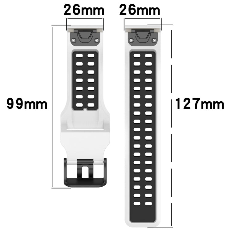 For Garmin D2 Delta PX 26mm Two-Color Reverse Buckle Silicone Watch Band(Grey+Yellow) - Watch Bands by PMC Jewellery | Online Shopping South Africa | PMC Jewellery