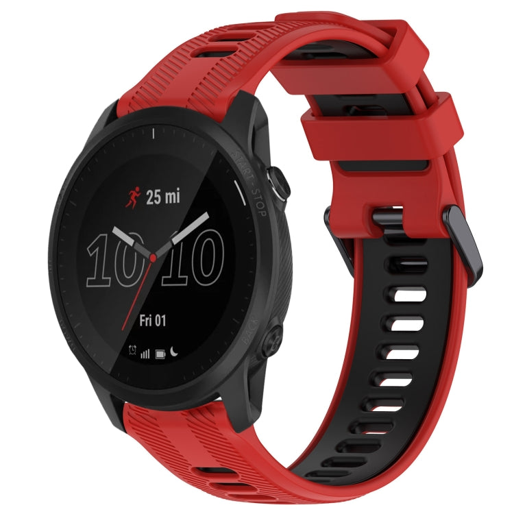 For Garmin Forerunner 945 Sports Two-Color Silicone Watch Band(Red+Black) - Watch Bands by PMC Jewellery | Online Shopping South Africa | PMC Jewellery