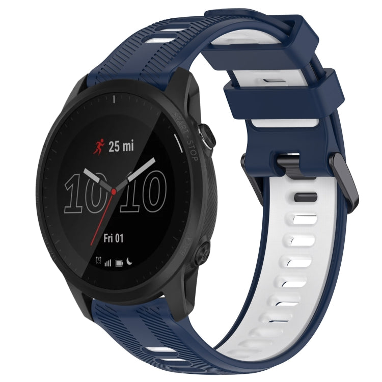 For Garmin Forerunner 945 Sports Two-Color Silicone Watch Band(Midnight Blue+White) - Watch Bands by PMC Jewellery | Online Shopping South Africa | PMC Jewellery