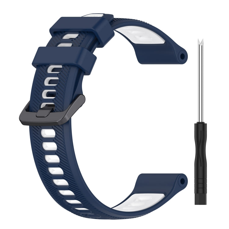 For Garmin Forerunner 945 Sports Two-Color Silicone Watch Band(Midnight Blue+White) - Watch Bands by PMC Jewellery | Online Shopping South Africa | PMC Jewellery