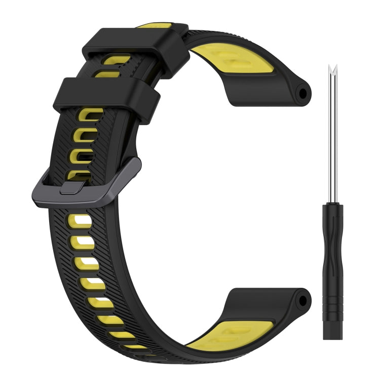 For Garmin Instinct 2 Sports Two-Color Silicone Watch Band(Black+Yellow) - Watch Bands by PMC Jewellery | Online Shopping South Africa | PMC Jewellery