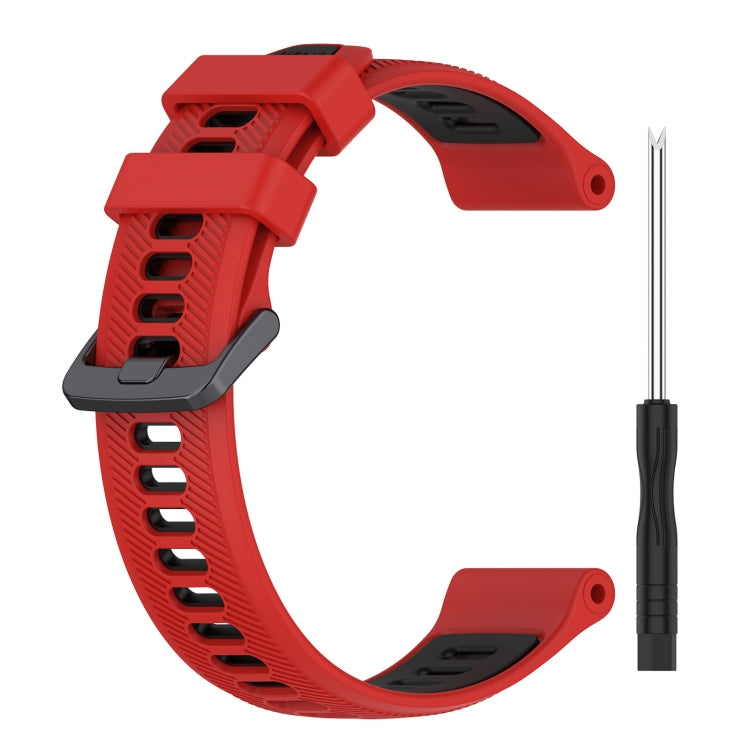 For Garmin Instinct Sports Two-Color Silicone Watch Band(Red+Black) - Watch Bands by PMC Jewellery | Online Shopping South Africa | PMC Jewellery