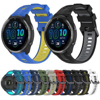 For Garmin Approach S62 Sports Two-Color Silicone Watch Band(Black+Blue) - Watch Bands by PMC Jewellery | Online Shopping South Africa | PMC Jewellery