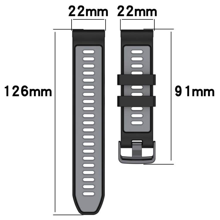 For Garmin Fenix 5 Sports Two-Color Silicone Watch Band(White+Black) - Watch Bands by PMC Jewellery | Online Shopping South Africa | PMC Jewellery