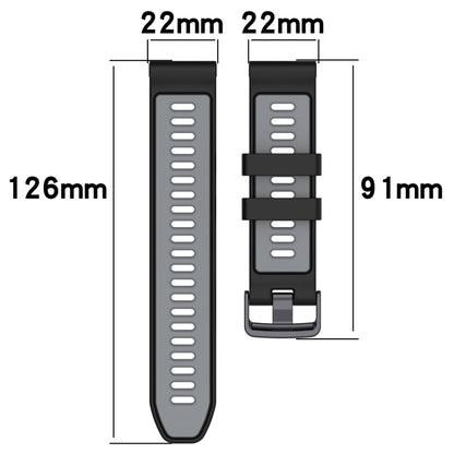 For Garmin Approach S70 47mm Sports Two-Color Silicone Watch Band(Black+Grey) - Watch Bands by PMC Jewellery | Online Shopping South Africa | PMC Jewellery