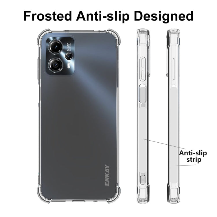 For Motorola Moto G23 4G ENKAY Transparent TPU Shockproof Phone Case with Glass Film - Motorola Cases by ENKAY | Online Shopping South Africa | PMC Jewellery