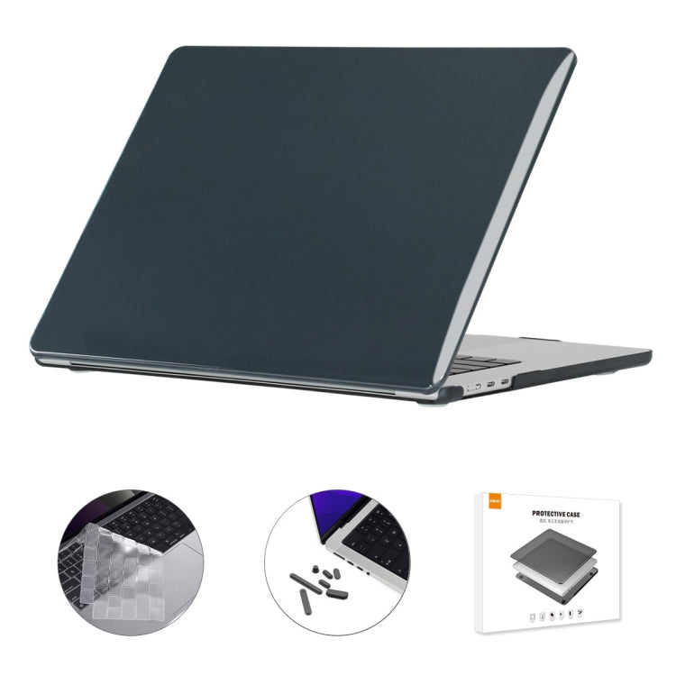 For MacBook Air 15.3 A2941 ENKAY US Version 3 in 1 Crystal Protective Case with TPU Keyboard Film & Anti-dust Plugs(Black) - MacBook Air Cases by ENKAY | Online Shopping South Africa | PMC Jewellery