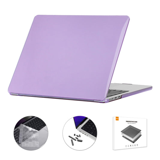 For MacBook Air 15.3 A2941 ENKAY US Version 3 in 1 Crystal Protective Case with TPU Keyboard Film & Anti-dust Plugs(Light Purple) - MacBook Air Cases by ENKAY | Online Shopping South Africa | PMC Jewellery