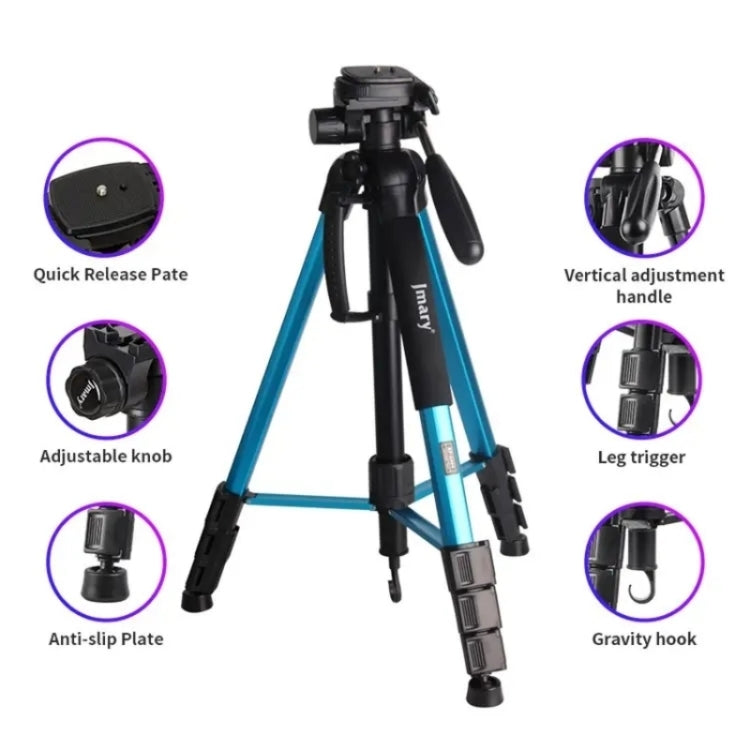 JMARY KP2264 Portable Detachable Tripod Mobile Phone SLR Camera Aluminium Alloy Stand(Black) - Tripods by Jmary | Online Shopping South Africa | PMC Jewellery