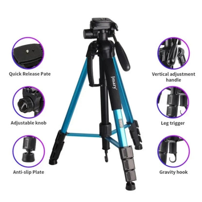 JMARY KP2264 Portable Detachable Tripod Mobile Phone SLR Camera Aluminium Alloy Stand(Black) - Tripods by Jmary | Online Shopping South Africa | PMC Jewellery