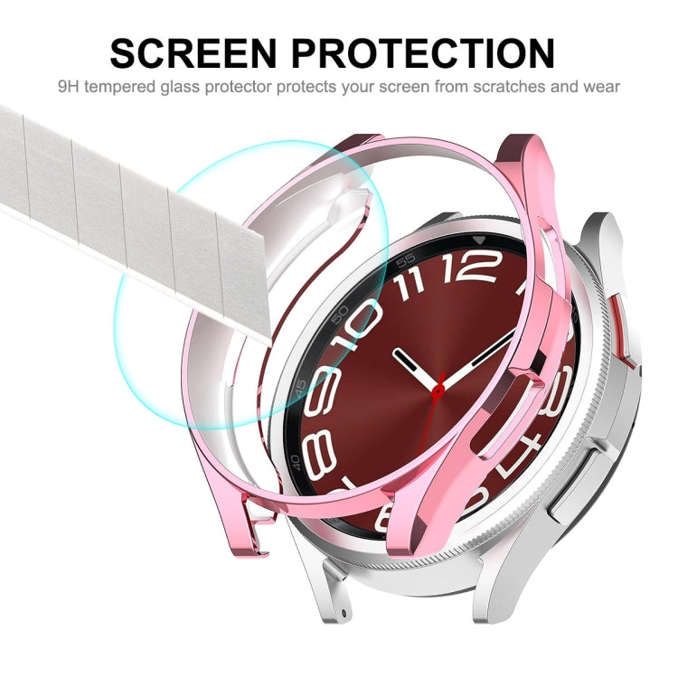 For Samsung Galaxy Watch6 Classic 43mm ENKAY Hat-Prince Electroplated Soft TPU Case + 0.2mm 9H Glass Screen Protector(Silver) - Watch Cases by ENKAY | Online Shopping South Africa | PMC Jewellery