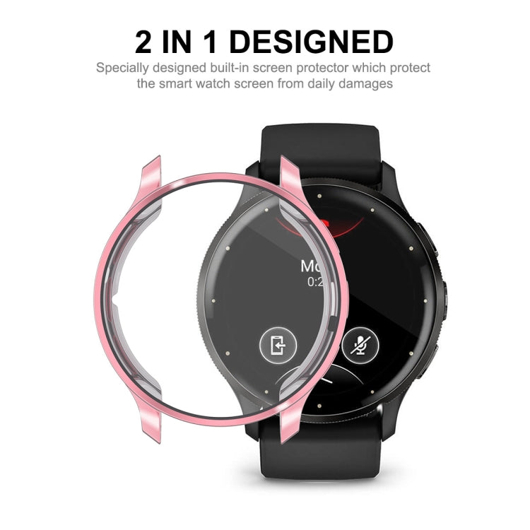 For Garmin Venu 3 ENKAY Hat-Prince Full Coverage Electroplated TPU Watch Case with Screen Protection(Pink) - Watch Cases by ENKAY | Online Shopping South Africa | PMC Jewellery