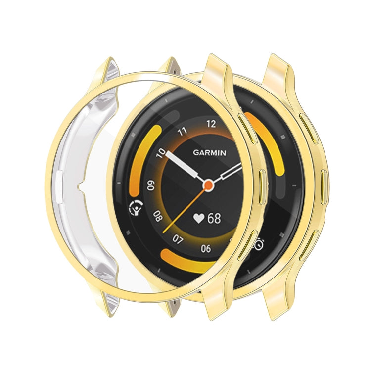 For Garmin Venu 3S ENKAY Hat-Prince Full Coverage Electroplated TPU Watch Case with Screen Protection(Gold) - Watch Cases by ENKAY | Online Shopping South Africa | PMC Jewellery