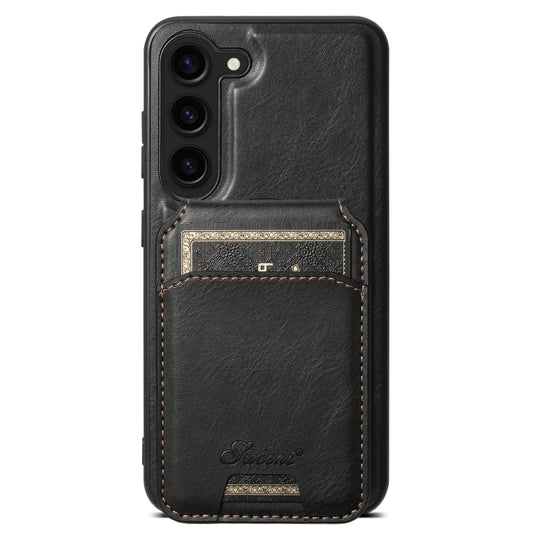 For Samsung Galaxy S24+ 5G Suteni H15 MagSafe Oil Eax Leather Detachable Wallet Back Phone Case(Black) - Galaxy S24+ 5G Cases by Suteni | Online Shopping South Africa | PMC Jewellery