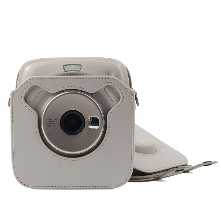 Full Body Camera PU Leather Case Bag with Strap for Fujifilm Instax Square SQ20(White) - Leather Bag by PMC Jewellery | Online Shopping South Africa | PMC Jewellery